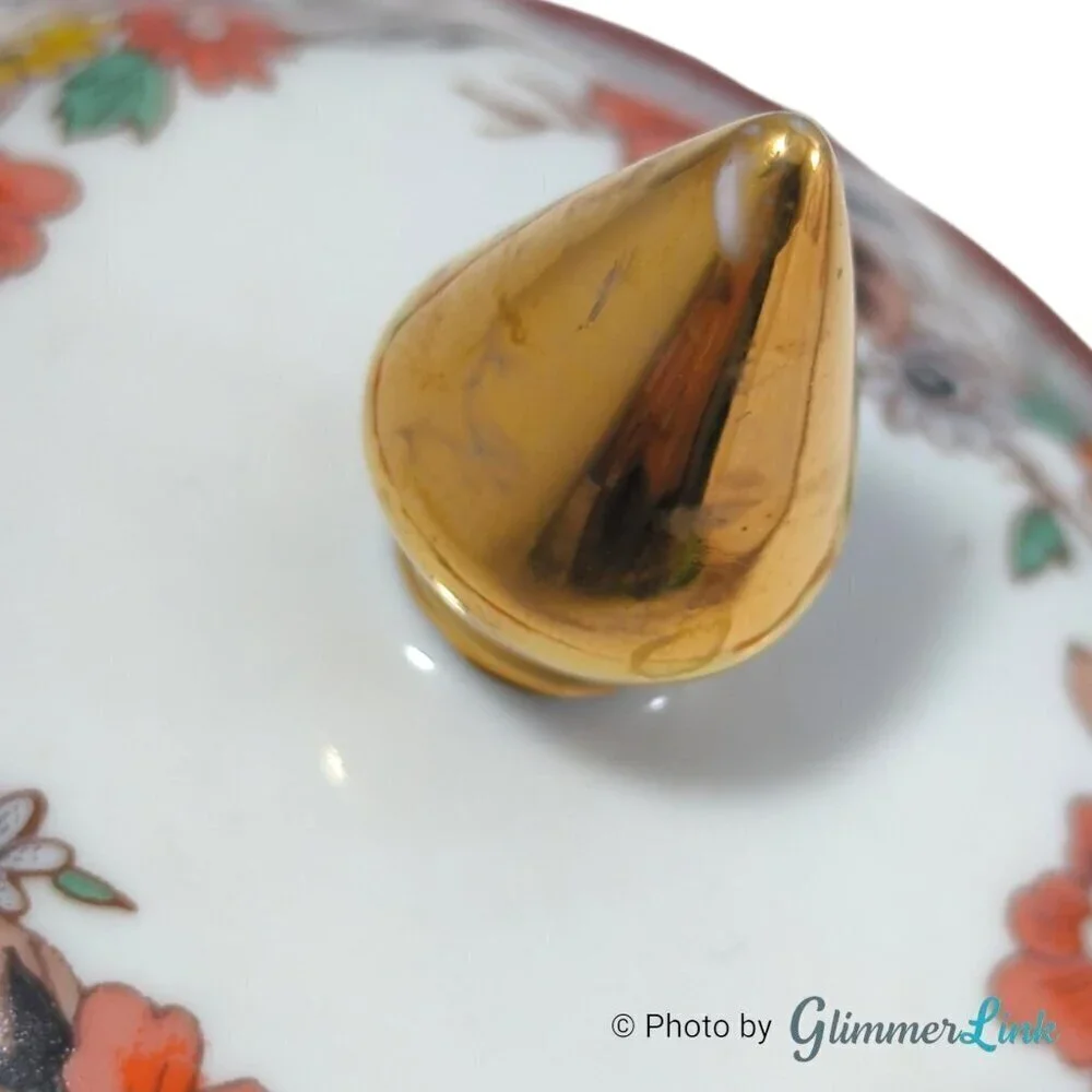 Vintage Porcelanas Portugal Multi Color Floral Porcelain Candy Dish Trinket Box